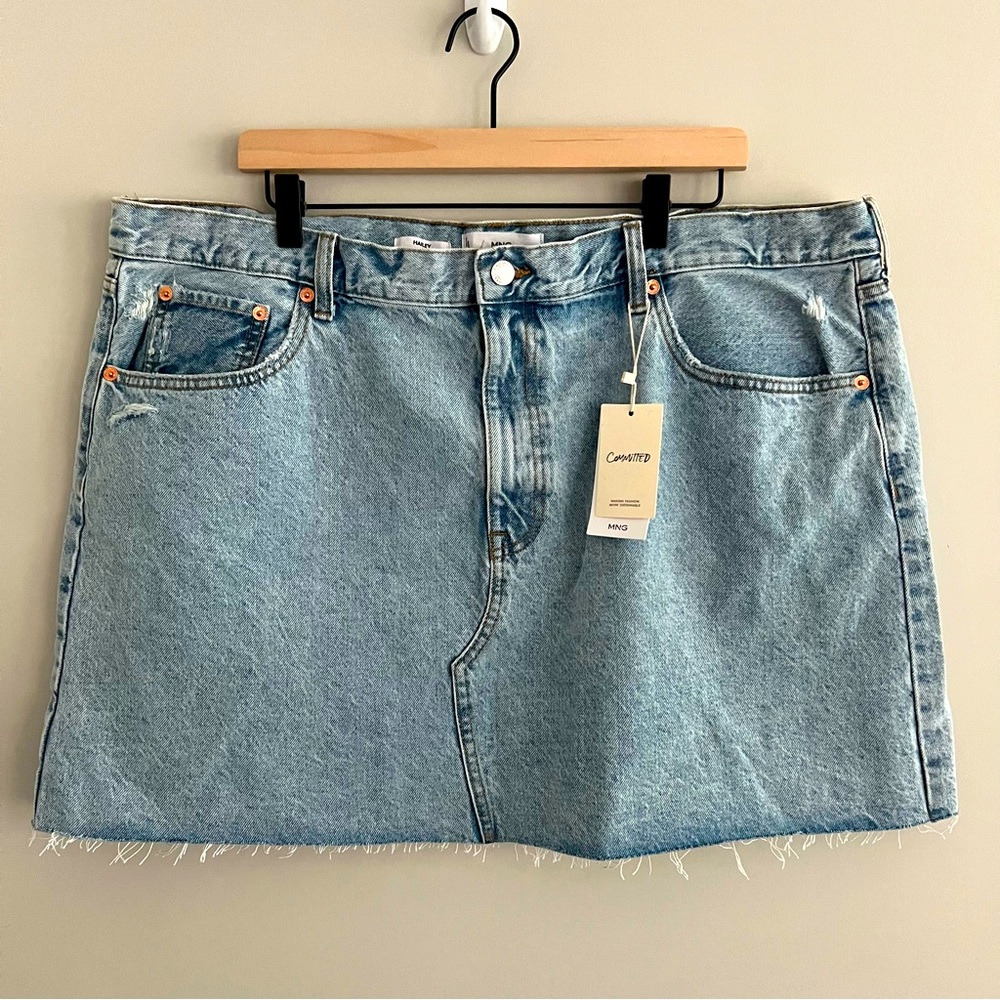Mango Denim Hailey Mini Skirt Size 2XL NWT